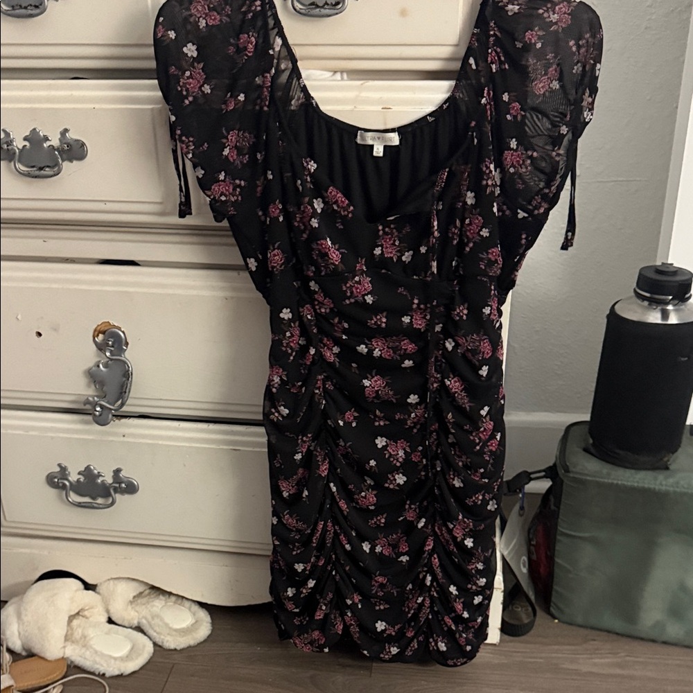 Floral Black Dress